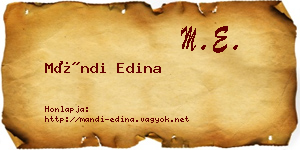 Mándi Edina névjegykártya