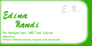 edina mandi business card